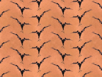 Artemis profit bird wallpaper in coral colour